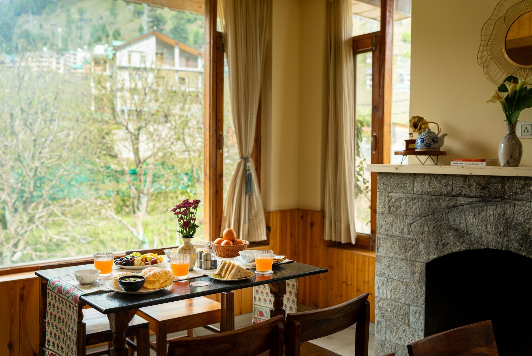 Anvaya Manali — morning view over the valley